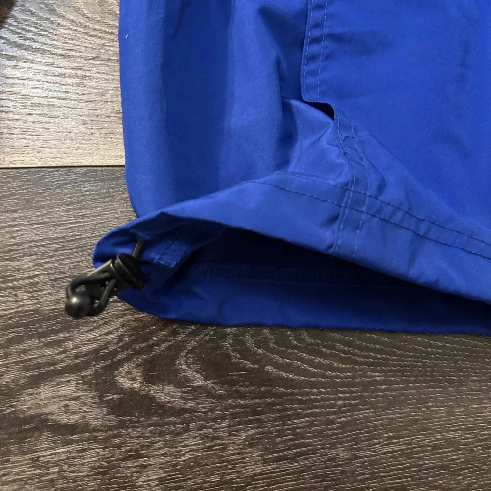 Champion Mens Packable Quarter Zip Windbreaker Anorak Jacket Royal Blue Hooded L